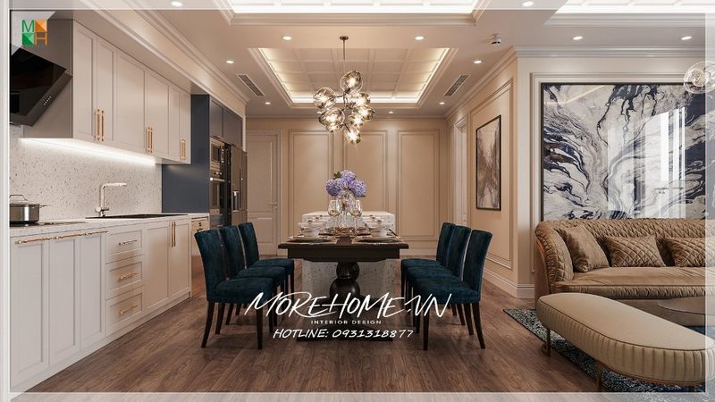 Thiết kế không gian mở với nội thất sắp xếp phù hợp sang trọng tiện nghi cho sử tiện nghi.